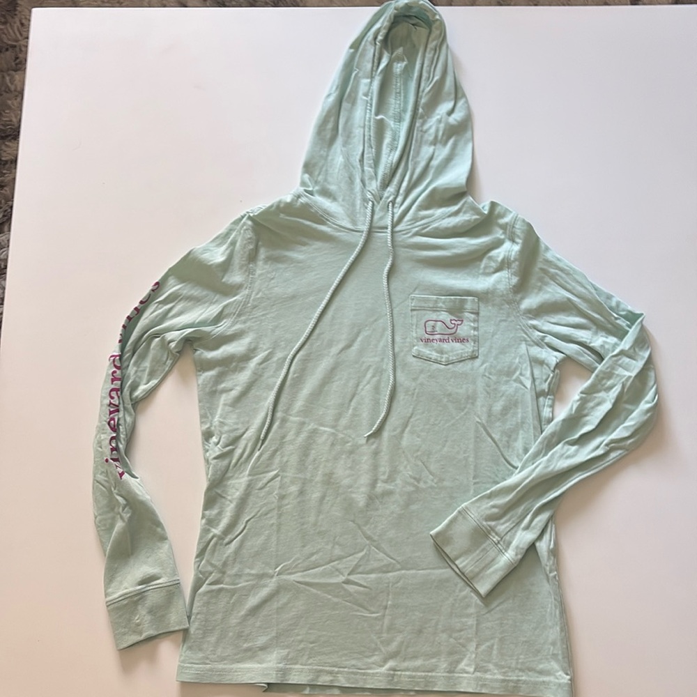 Vineyard Vines Long Sleeve Hooded T-Shirt Mint Green Size XS